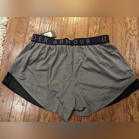 NWT New Under Armour shorts Play Up 3.0 gray & black plus size 2x - Picture 8 of 13